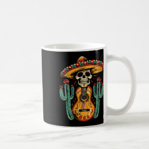 Happy Cinco De Mayo Skeleton Skull Sombrero Guitar Coffee Mug