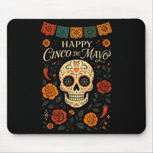 Happy Cinco De Mayo - Skull Fiesta Party  Mouse Pad