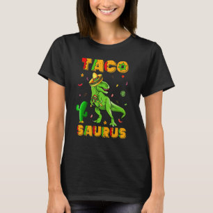 Happy Cinco De Mayo Taco Saurus  Sombrero Tacos Re T-Shirt