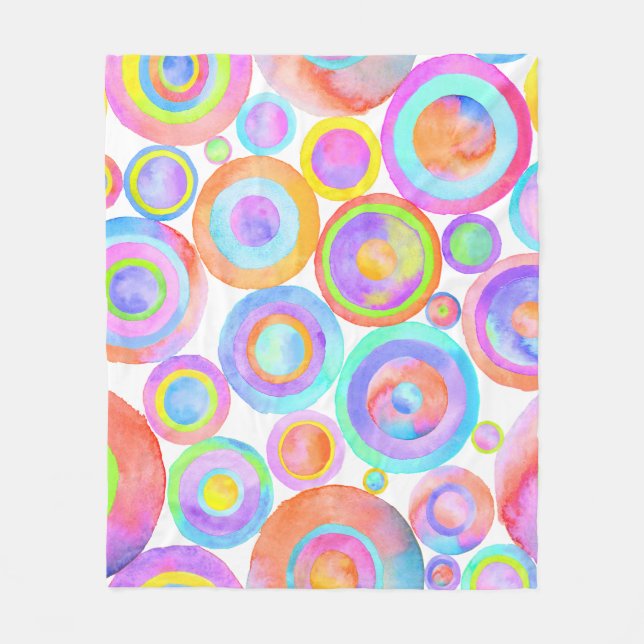 Happy Circles Fleece Blanket (Front)