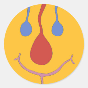 HAPPY CLASSIC ROUND STICKER