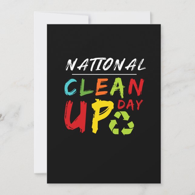 Happy Clean Up Day Cleaning Environmental Save The Date (Front)