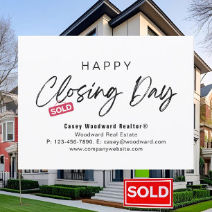 Happy Closing Day Realtor Minimalist Personalised Postcard
