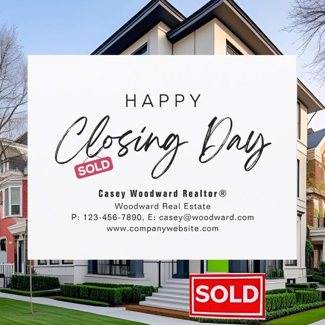 Happy Closing Day Realtor Minimalist Personalised Postcard (Creator Uploaded)