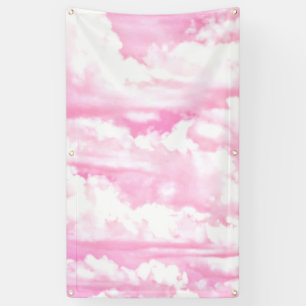 Happy Clouds Pink Display Banner