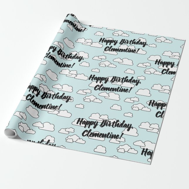 Happy Clouds  Wrapping Paper (Unrolled)