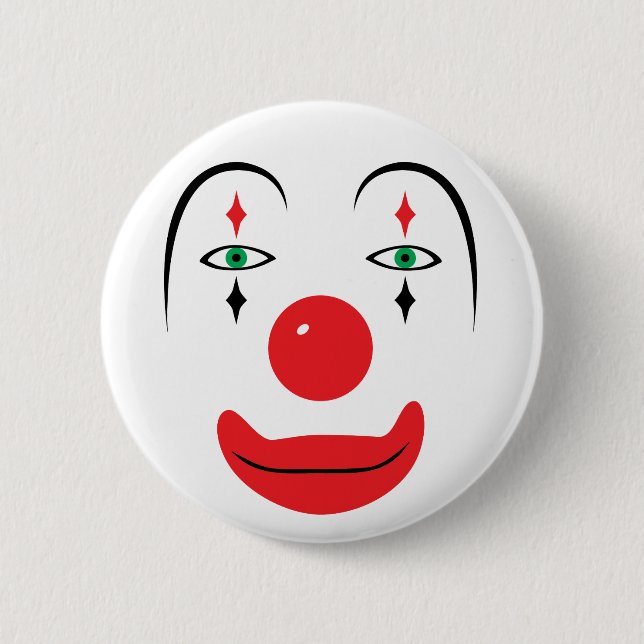 Happy Clown Face 6 Cm Round Badge (Front)