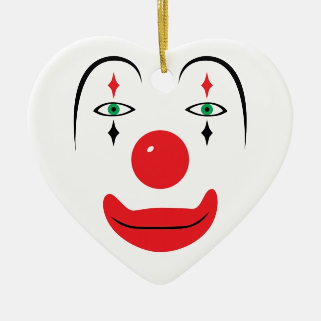 Happy Clown Face Ceramic Tree Decoration (Front)