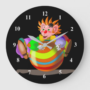 Happy Clown Funny Clock - Your Color