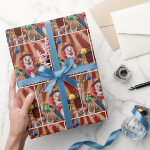 Happy Clown Juggling Colourful Balls Wrapping Paper