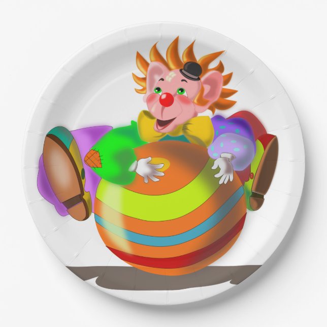 Happy Clown Paper Plates (Front)