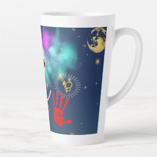 Happy clown, stars the in the sky latte mug