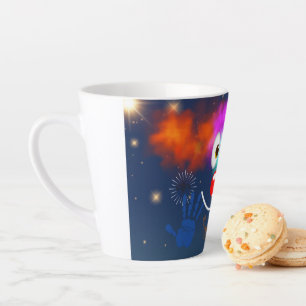 Happy clown, stars the in the sky latte mug