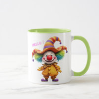 Happy clown with colorful hat.