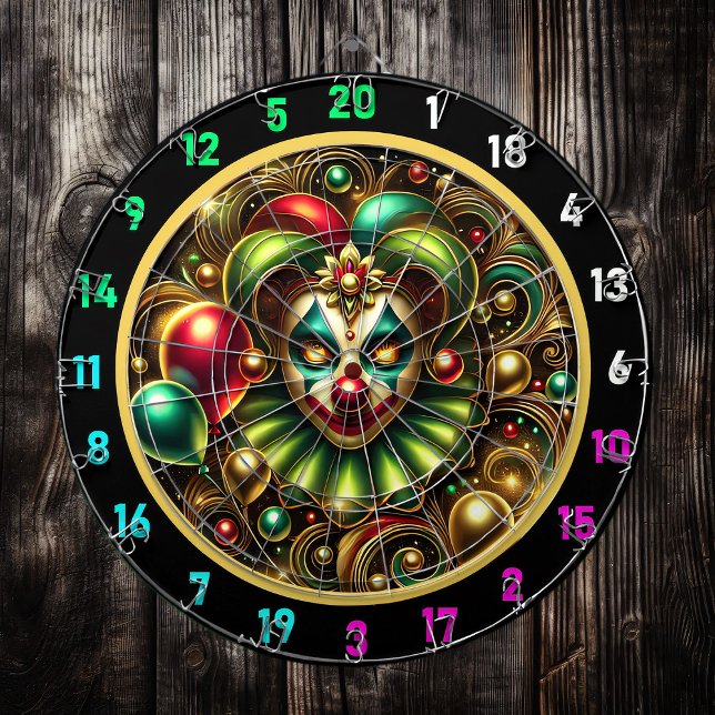Happy Clown with Colourful Balloons  Dartboard (Creator Uploaded)