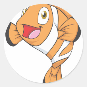 Happy Clownfish Classic Round Sticker