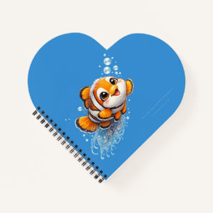 Happy Clownfish Tropical Sea Life Illustration Notebook