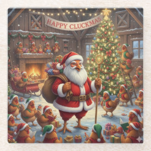 Happy Cluckmas, Glass Coaster