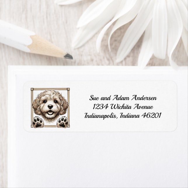 Happy Cockapoo Return Address Label (Insitu)