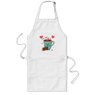 Happy Coffee & Chocolate – Cute Valentine Long Apron