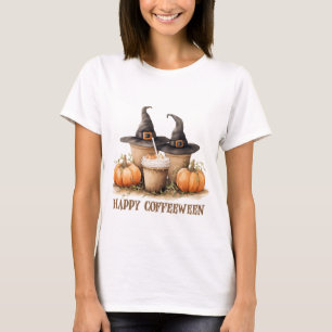 Happy Coffeeween Halloween Witch Coffee T-Shirt