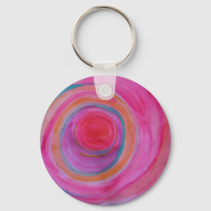 Happy Colorful Bulls- Eye Key -chain Ring