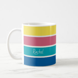 Happy Colour Palette Block Stripe Coffee Mug