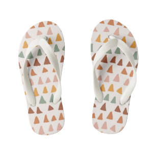Happy Coloured Triangle Shapes Pattern Slippers Kid's Thongs