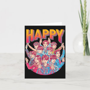 Happy colourful bubble letter design  card
