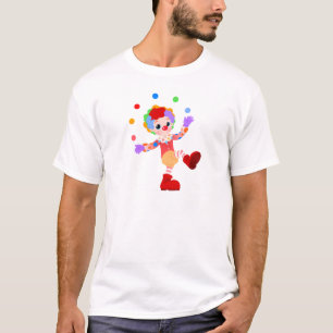 Happy Colourful Clown Boy Juggling Colourful Balls T-Shirt