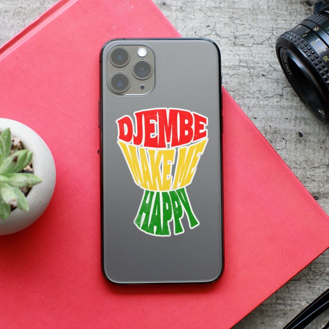 Happy Colourful Djembe Make Me Happy African Drum (Feel the joy! Djembe makes me happy. Get into the rhythm with our colorful design. )