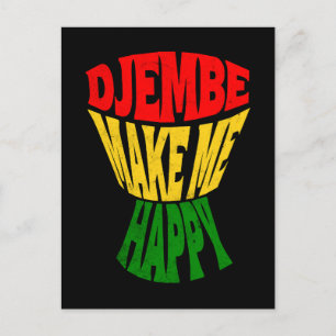 Happy Colourful Djembe Make Me Happy African Drum  Postcard