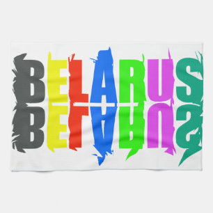 Happy Colourful Letters Belarus Беларусь Tea Towel
