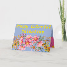 Happy colourful valentine postcard