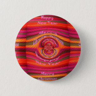 Happy Colours Merry Christmas Happy New Year  Desi 6 Cm Round Badge