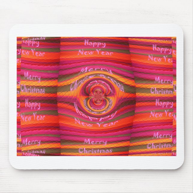 Happy Colours Merry Christmas Happy New Year  Desi Mouse Pad (Front)