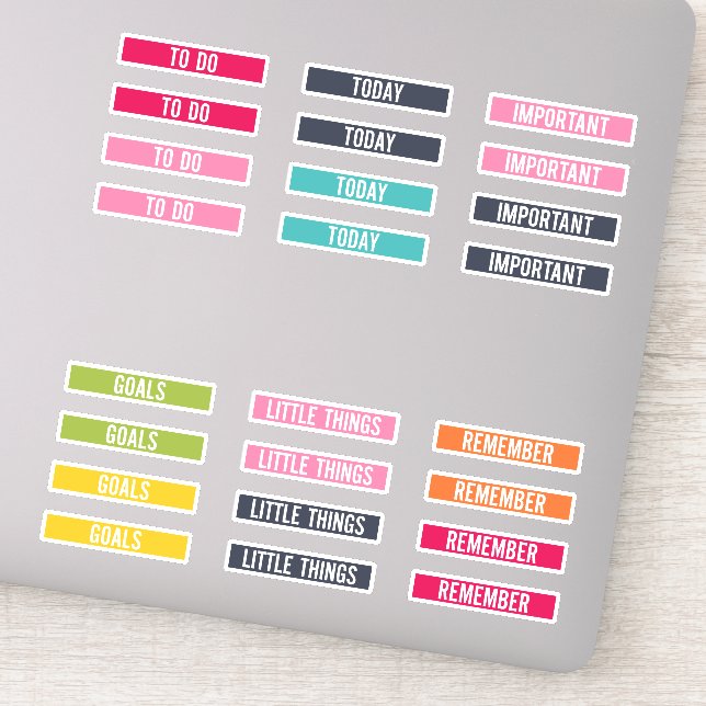 Happy Colours | Reminder To Do Planner Stickers (Detail)