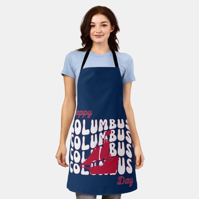 Happy Columbus Day   Apron (Worn)