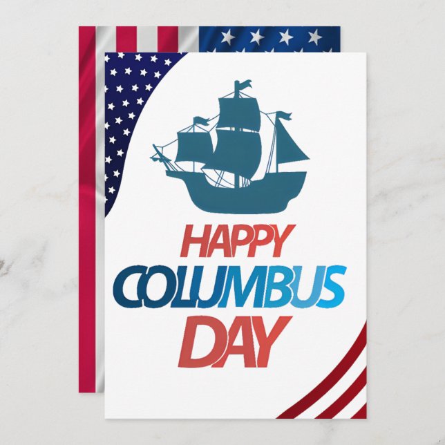 Happy Columbus Day Invitation (Front/Back)
