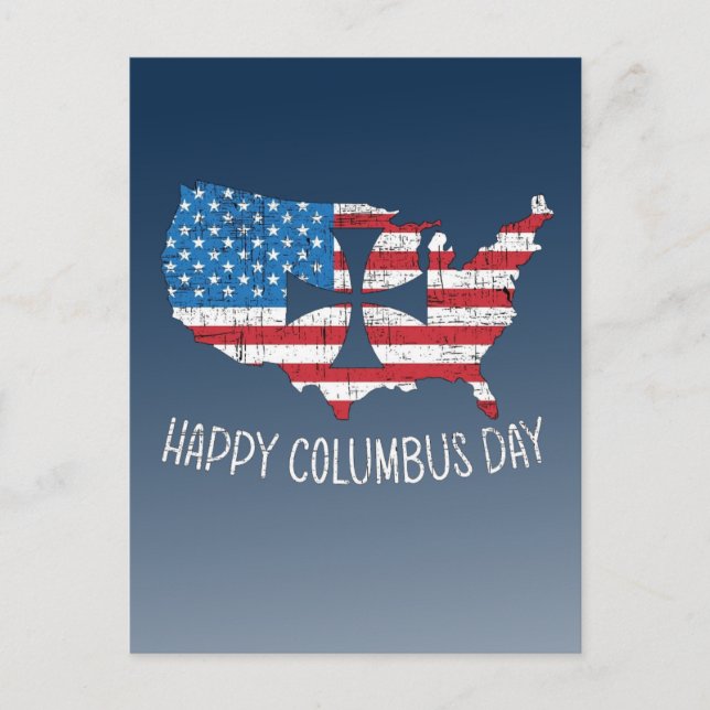 Happy Columbus Day Postcard (Front)