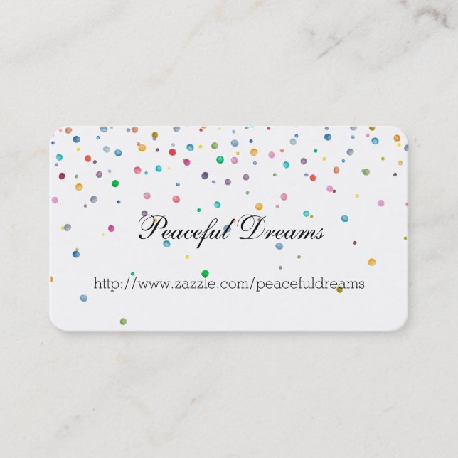Happy Confetti Dots Business Card (Front)