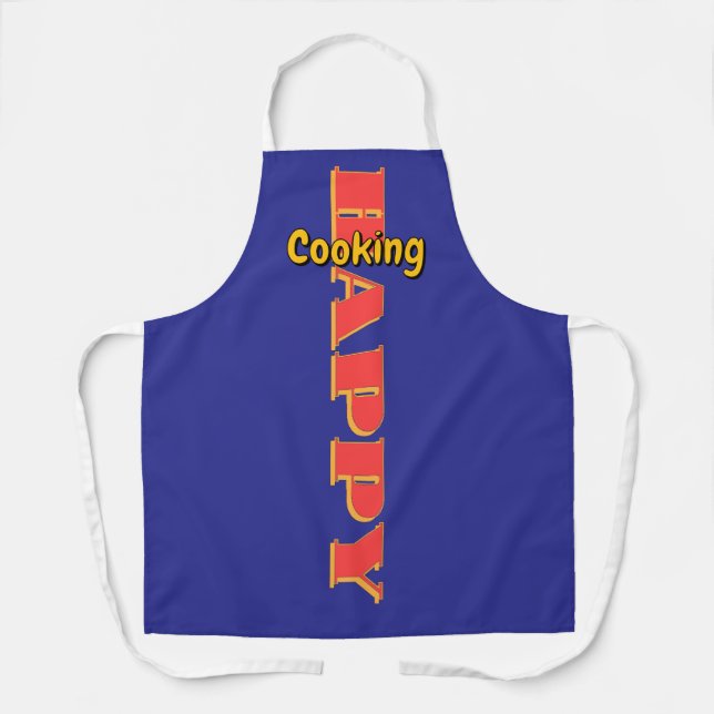 Happy Cooking Blue Chef   Apron (Front)