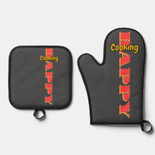 Happy Cooking Dk Grey Oven Mitt & Pot Holder Set