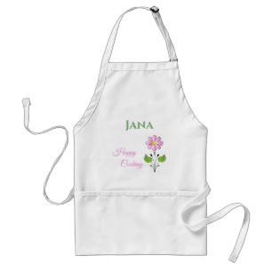 Happy-Cooking Flower Customise Name Adult Apron
