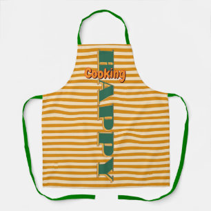Happy Cooking Orange Stripes        Apron