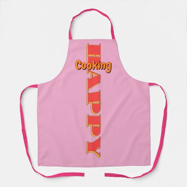 Happy Cooking Pink     Apron (Front)