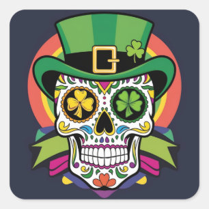 Happy cool Saint Patrick´s Square Sticker