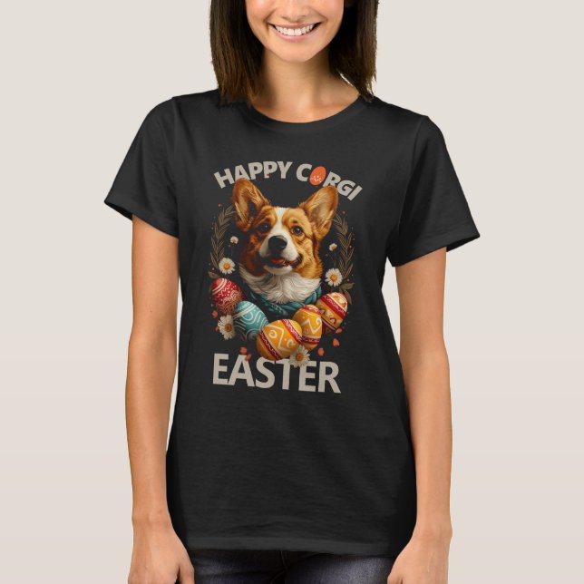 Happy Corgi Easter T-Shirt (Front)