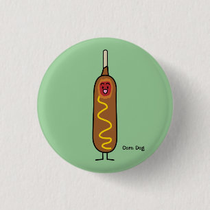 Happy Corn Dog 3 Cm Round Badge