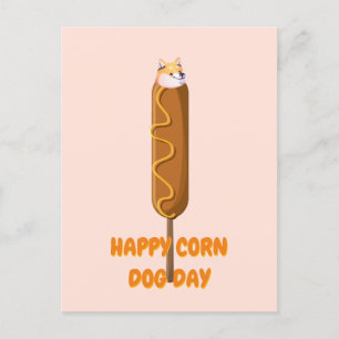 Happy Corn Dog Doge Parody Postcard